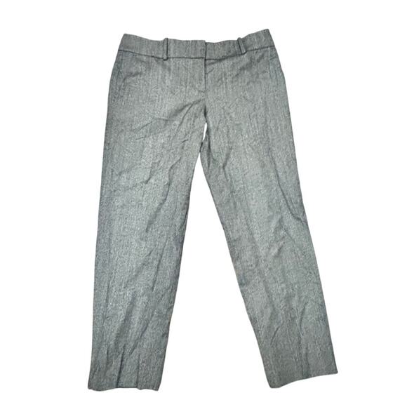 Ann Taylor Wool Blend Slim Ankle Pants Size 8 Gray Zip Hem Stretch Work Trousers - Picture 1 of 8